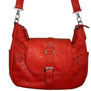 KELLY MOORE Camera Crossbody Hobo Bag Leather Compartments Photography Strap